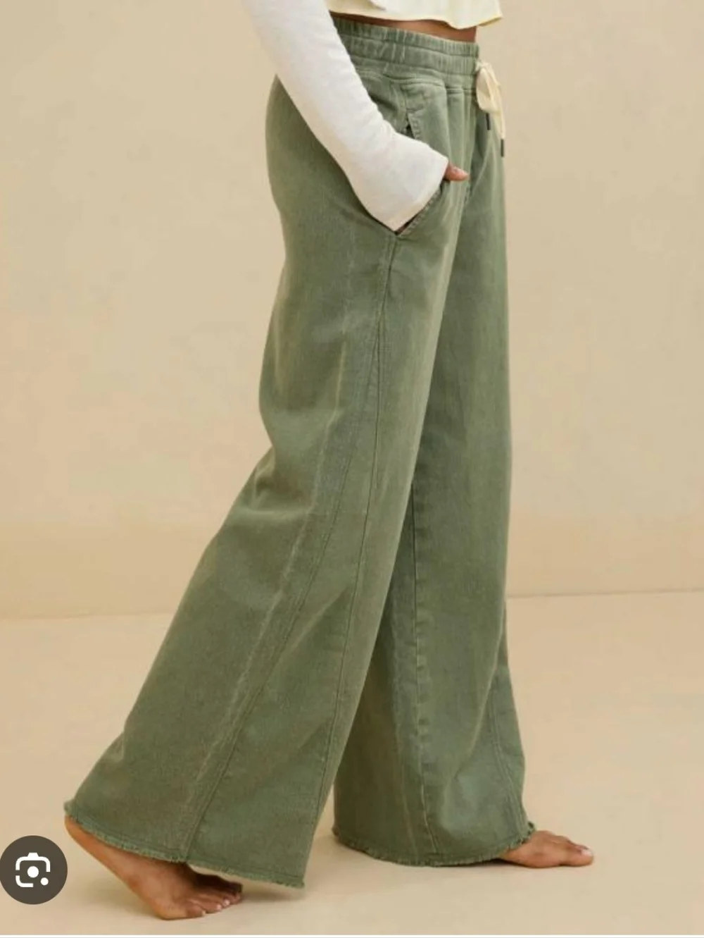Aerie Soft Landing Trouser In Olive Fun Size XL NWT - Picture 3 of 13